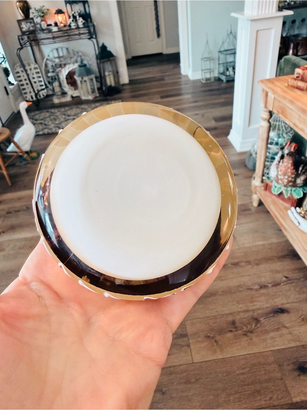 Mid-century Bohemian Czech Encased Glass Ashtray with Neutral Colors - Picture 14 of 17